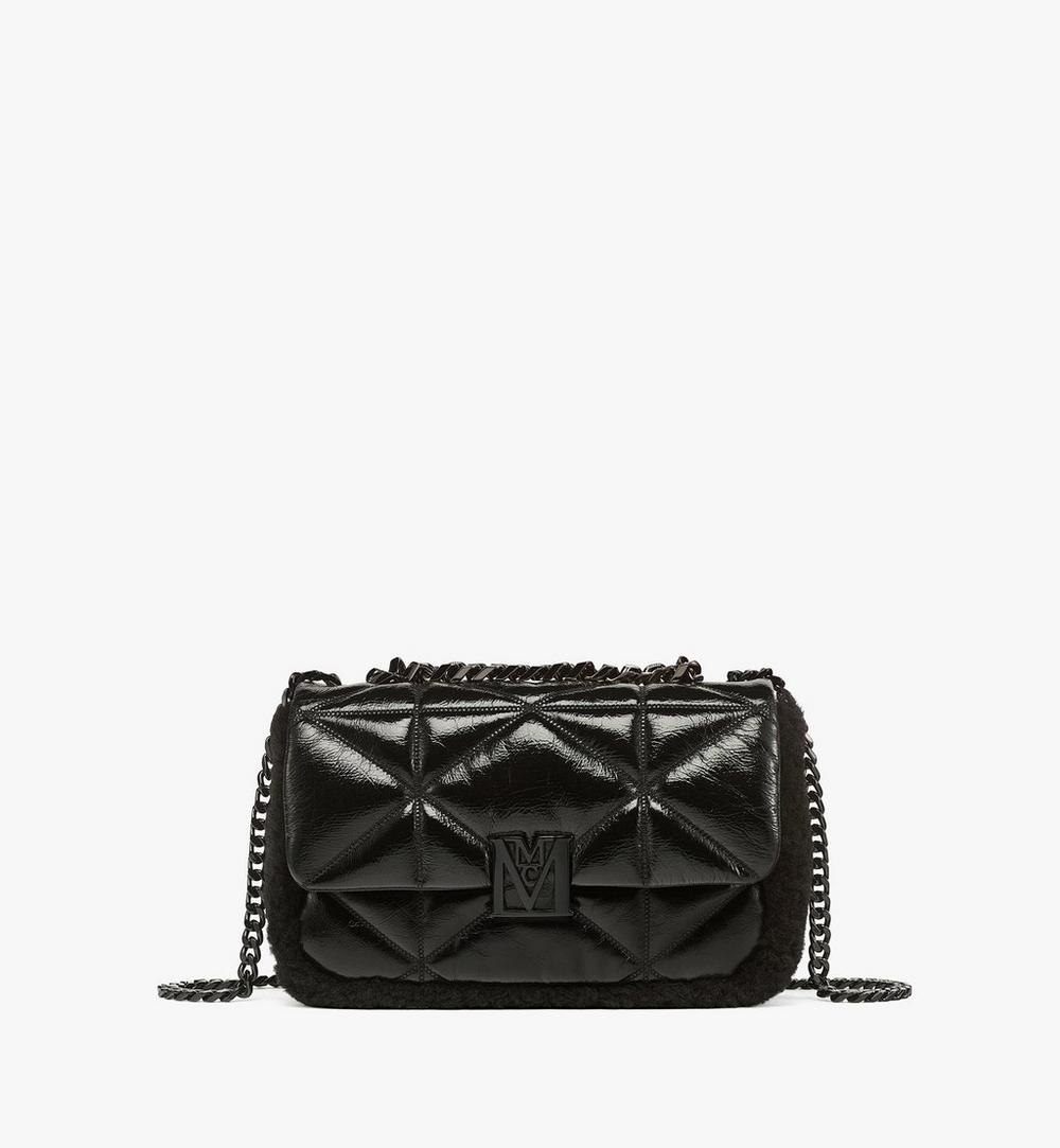 Travia Shearling Shoulder Bag in Cloud Quilted Leather 1